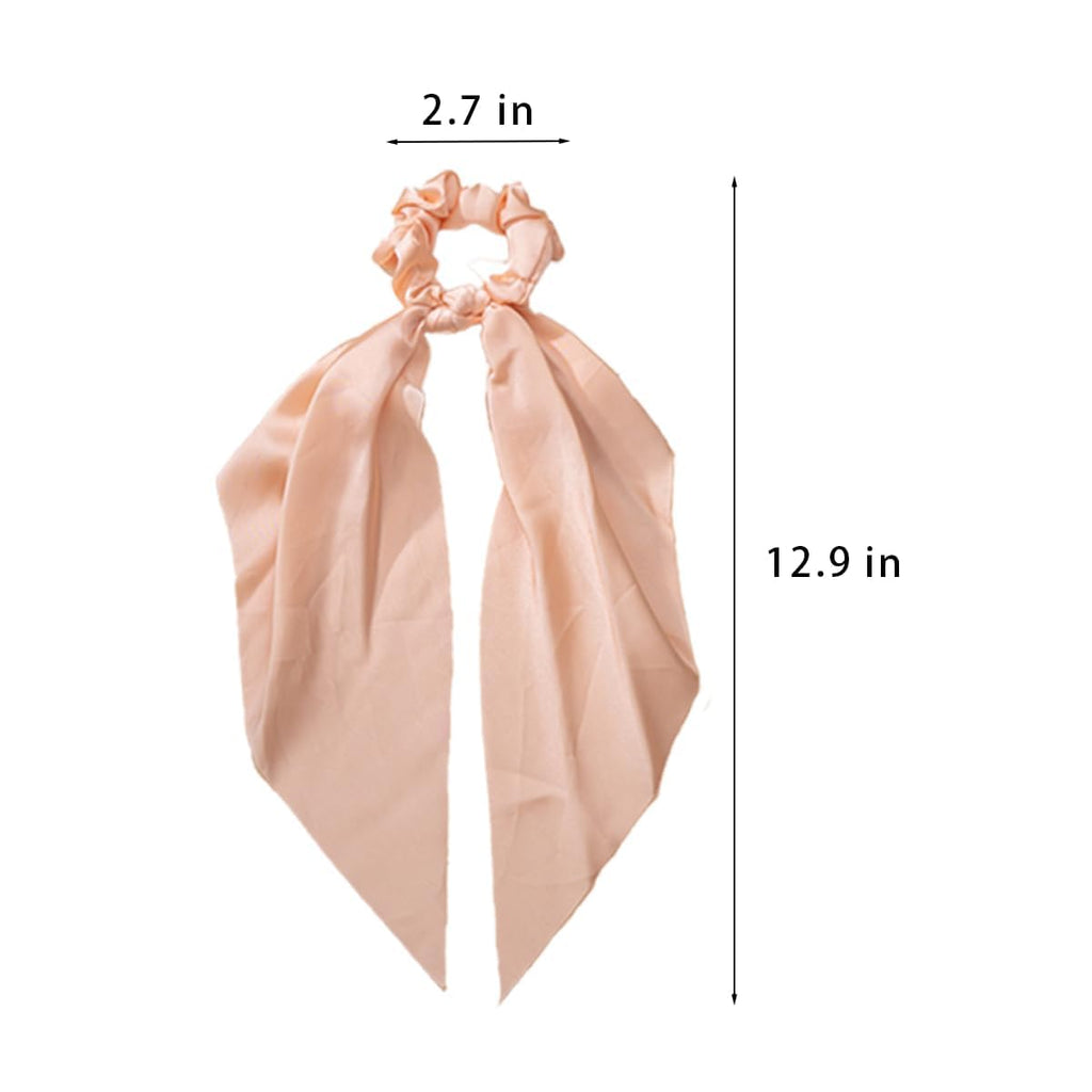 Satin Bow Hair Scrunchies, Soft Scarf Ponytail Hair Ties Scrunchies - set of 4