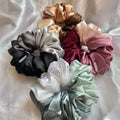 Dual & Triple Tone Silk Satin Scrunchies Combo set of 8