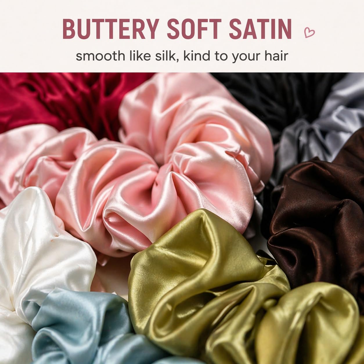 Dual & Triple Tone Silk Satin Scrunchies Combo set of 8